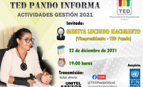 Vice Presidenta de TED Pando cerrará el ciclo del programa de información con temas referidos al ámbito legal