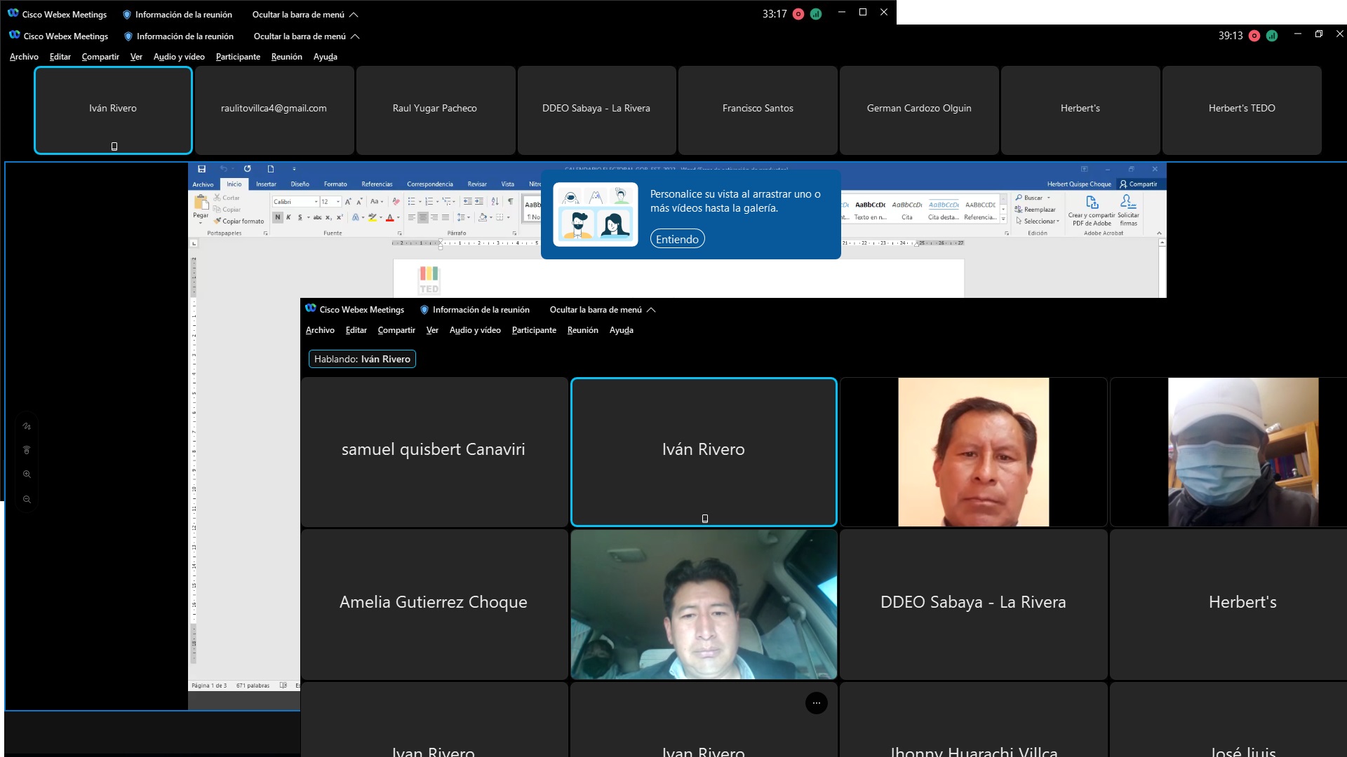 ReunionDirectores Distritales oruro)