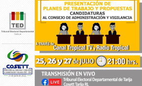 TED Tarija: candidaturas presentarán propuestas a las y los asociados de Cosett
