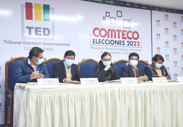 Elecciones en Comteco: TED Cochabamba presenta el Plan de Distribución y Recojo del Material Electoral