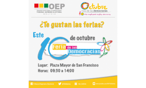 El TSE invita a participar en la Feria de las Democracias este lunes 10 de octubre