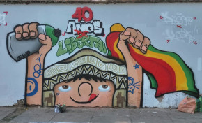 CON EL RÓTULO “40 AÑOS DE LIBERTAD” SE MUESTRA EL MURAL GANADOR EN CHUQUISACA