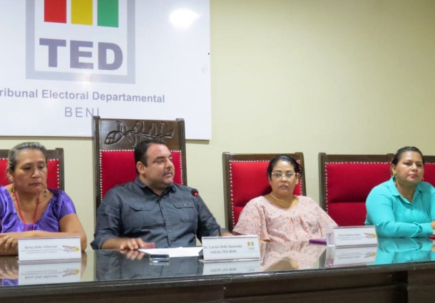 Beni: firman compromiso para ejecución de actividades con enfoque de género el TED y el Comité Departamental de lucha contra el Acoso y Violencia Política hacia las Mujeres