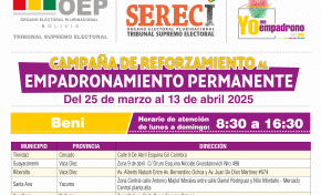 TED Beni coordina y apoya al Serecí para el refuerzo al empadronamiento permanente