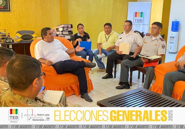TED Pando coordina acciones con la Policía y las FFAA para implementar la cadena de custodia de materiales electorales
