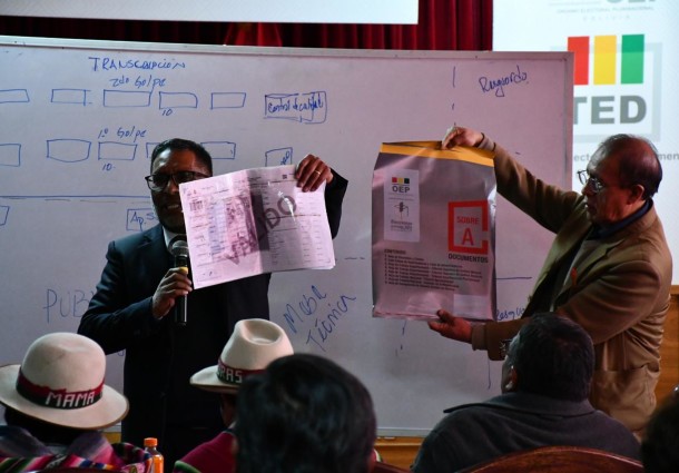 Elecciones Generales 2025: TED Oruro socializa medidas de seguridad del Sirepre y cómputo electoral