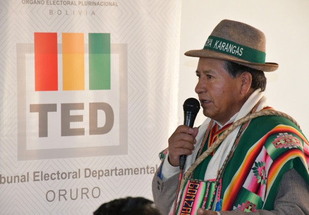 Autoridades municipales y originarias respaldan al TED Oruro en la organización de las Elecciones Generales 2025