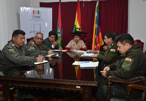 TED La Paz coordina logística de seguridad con Policía, Fuerzas Armadas y Fiscalía rumbo a las elecciones del 17 de agosto