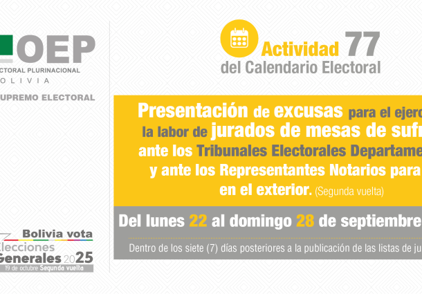 TSE activa plataforma virtual para que jurados electorales elegidos para la segunda vuelta electoral presenten sus excusas