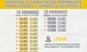 Chuquisaca amplía horarios de capacitación a juradas y jurados electorales