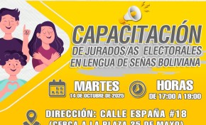 Segunda vuelta: TED Chuquisaca capacitará a jurados electorales en lengua de señas