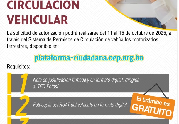 TED Potosí: permisos para circulación vehicular se tramitan de forma virtual