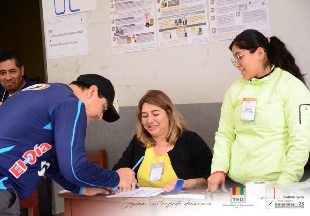 TED Tarija destaca el compromiso ciudadano que garantizó la apertura de las 1.814 mesas de sufragio