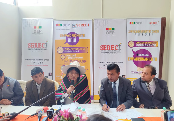 Potosí inicia el empadronamiento biométrico masivo rumbo a las Elecciones Subnacionales 2026
