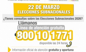 Habilitan línea gratuita de información ciudadana para las Elecciones Subnacionales