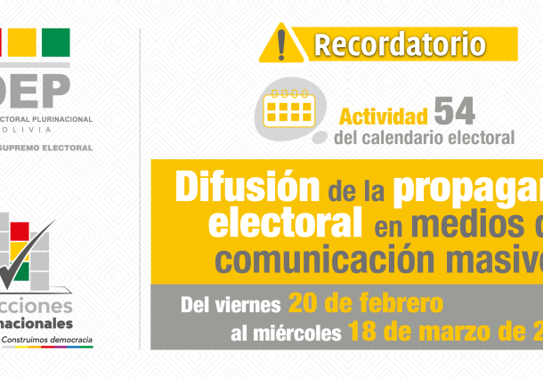 Elecciones Subnacionales 2026: TSE autoriza la difusión de propaganda electoral en medios masivos