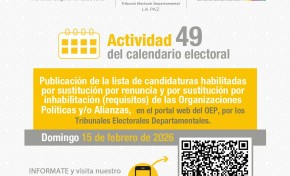 TED La Paz publica la lista de candidatos habilitados para las subnacionales